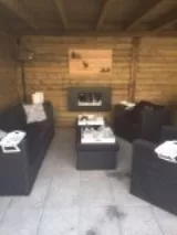 Sfeerhaard in tuinhuis